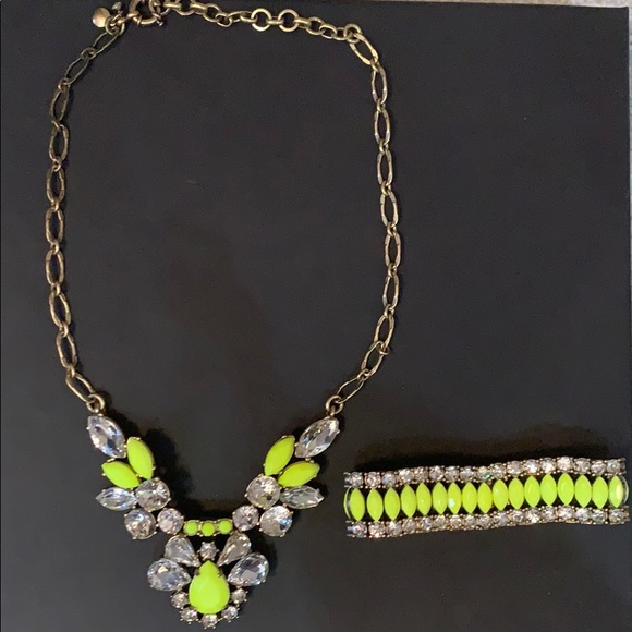J. Crew Statement Necklace - Beautiful Neon Yellow - Picture 2 of 5